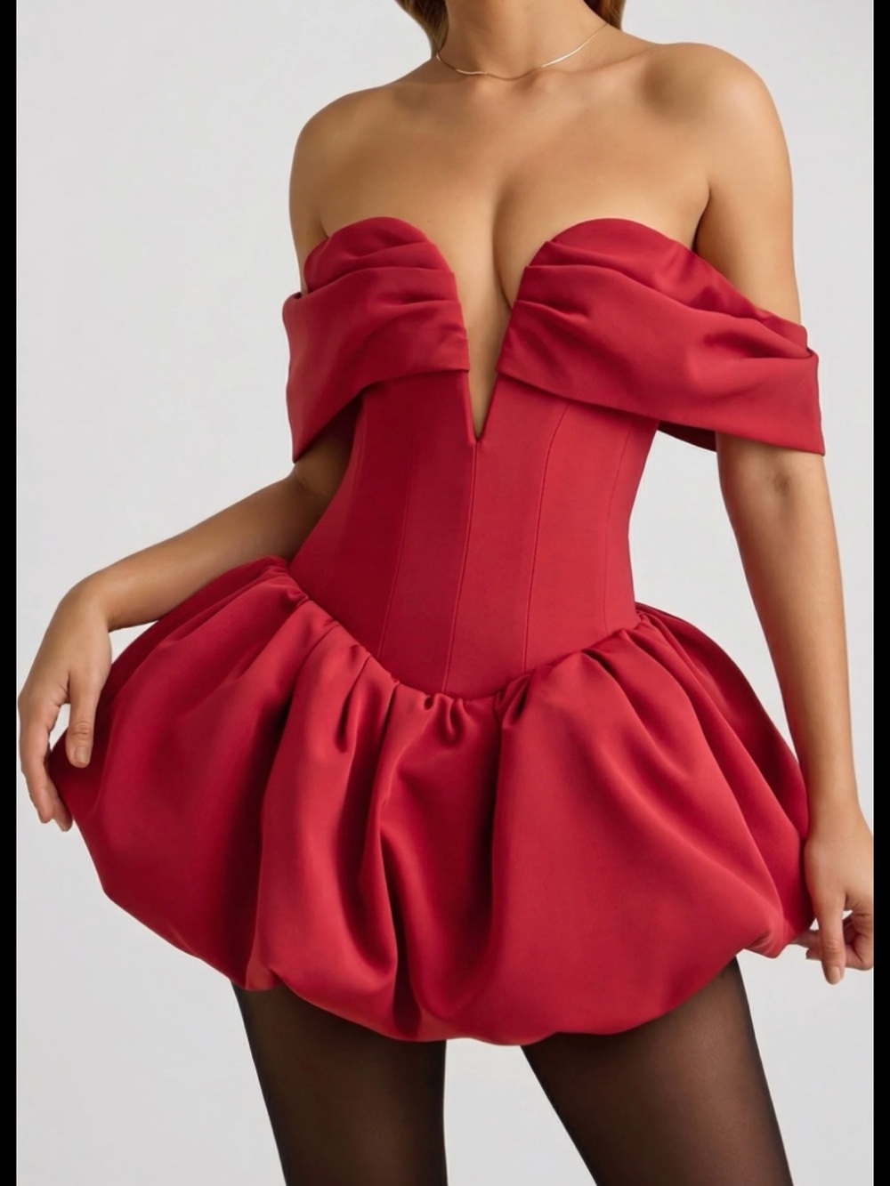 Oh Polly Off Shoulder Bubble Corseted Mini Dress w/ bloomers
